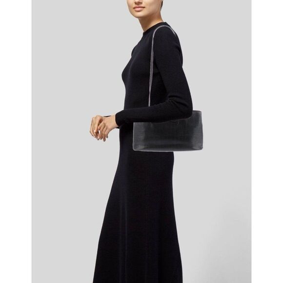 genny italy Authentic Lizard Leather Solid Black Shoulder Bag - Picture 2 of 9